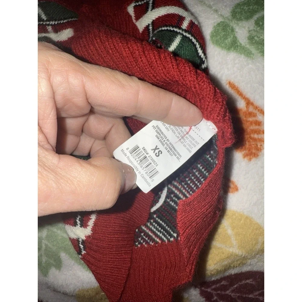 Snowman Argyle Dog Sweater Christmas Winter‎ Xs
